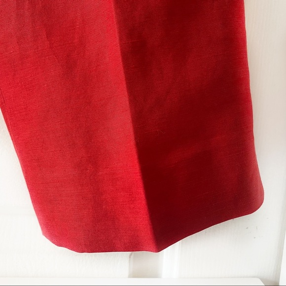 Evelyn & Arthur Womens Red Linen Silk Lined Dress Pants Slacks Trousers Size 8 - Picture 10 of 11